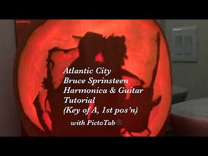 Atlantic City (Bruce Springsteen) Harmonica & Guitar Tutorial. In the key of A, with an A harmonica