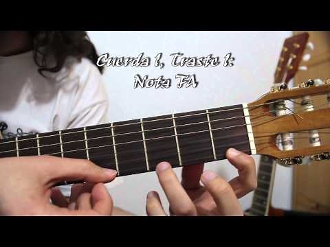Las primeras notas. Como colocar las manos y la guitarra. Curso basico guitarra 2.