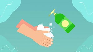 Animated Washing hands concept. Full length animation illustration. High quality 4k footage.