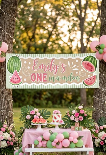 I had to try the viral Walgreens banner trend! 🍉 It’s such a simple way to create custom party decor on a budget. Save this for your next event and follow for more easy party hacks! ✨ #WalgreensBanner #DIYPartyDecor #CanvaTutorial #OneInAMelon #PartyPrintables