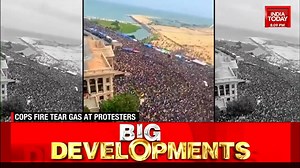 2.3K views · 45 reactions | Thousands of protesters in #SriLanka's commercial capital Colombo stormed the president's official residence and his secretariat amid months of mounting public anger over the country's worst #economiccrisis in seven decades. #EconomicCrisis | India Today | Facebook