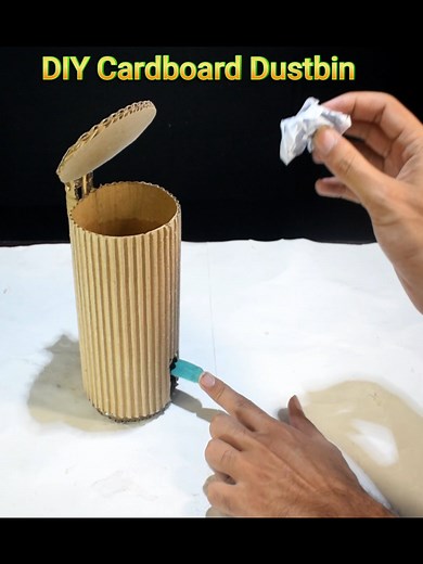 DIY Cardboard Dustbin Project for School Kids