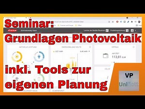 Seminar: Grundlagen Photovoltaik inkl. eigener Planung