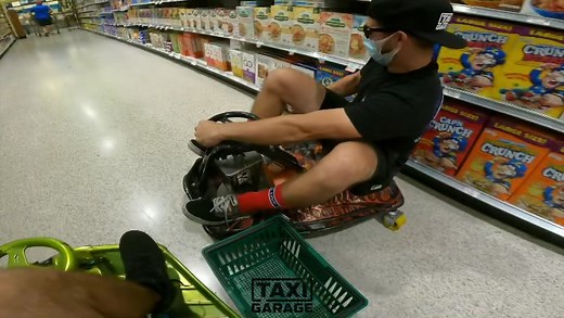 Grocery crazy cart drifting #sendit #crazycart #taxigarage #karting #fullsend #shopping #gopro #viral #share #views #catchmydrift #vibe #grocerycart