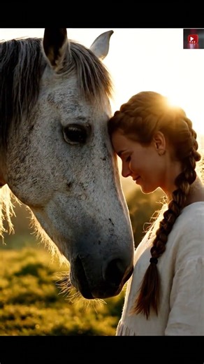 A horse gently lowering its head as a human and its love for human