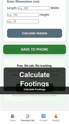 Concrete Calc Showcase — Free Online Tool | Kiwi Simple