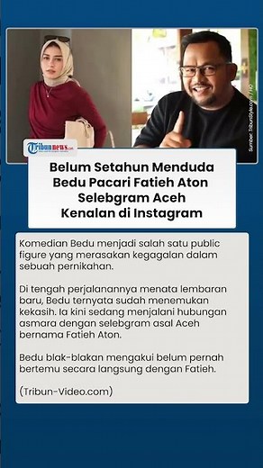 Belum Setahun Menduda, Bedu Pacari Fatieh Aton Selebgram Aceh, Berawal dari Instagram