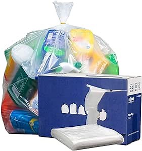 Plasticplace 32-33 Gallon Trash Bags │ 1.5 Mil │ Clear Heavy Duty Garbage Can Liners │ 33" x 39", 100 Count (Pack of 1), (W33LDC15)