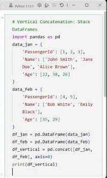 02 Vertical Concatenation: Stacking DataFrames with Pandas
