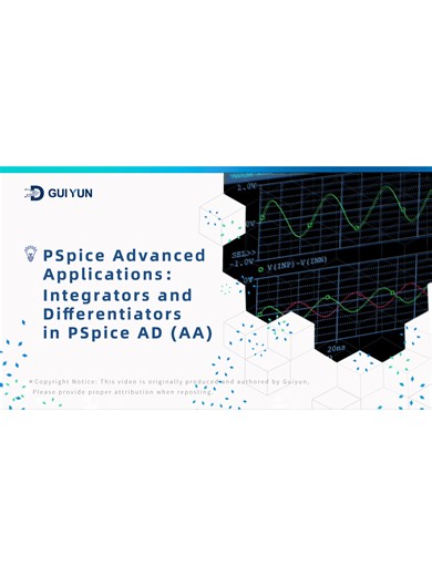12.Integrators and Differentiators in PSpice AD (AA) I PSpice Advanced Applications 📊 In This Video, You'll Learn: ✅What integrators and differentiators do in PSpice transient simulation ✅How to add the ABM.olb library and place INTEG and DIFFER symbols ✅How to build a test circuit with a sinusoidal stimulus signal ✅How to configure time-domain transient simulation parameters 🔗 Related Tutorials: OrCAD PCB Layout: 5 Hidden Features You Need to Know PSpice Quick Start Series! 👋 Stay Connected!