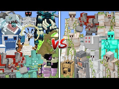ALL BOSSES VS ALL MUTANT IRON GOLEMS ALLIANCE MOBS BATTLE IN MINECRAFT