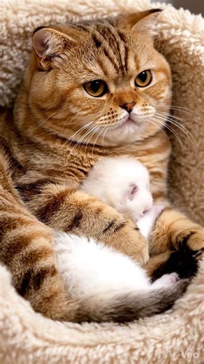 A Mother Cat Protecting Her Baby 🐾