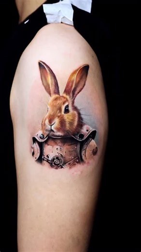 Soldier Rabbit! 🐰⛓️ by @wujiietattoo 🔊 🔊 🔊 #ultimatetattoosupply #tattoos #tattooasmr #asmr #satisfying #rabbittattoo | Ultimate Tattoo Supply