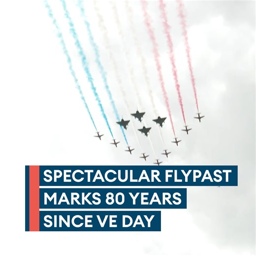 9.8K views · 252 reactions | Military and historic aircraft soared over London for VE Day. The incredible flypast left the capital city in awe as Britain remembers the day peace returned to Europe. Watch the VE Day 80 flypast here ✈️ https://brnw.ch/21wSpVV | Forces News | Facebook