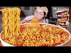 3 minutes Challenge🔥ㅣKorean Extreme Spicy Fire Noodles MukbangㅣSamyang Ramen ASMR CHALLENGE MUKBANG🍜