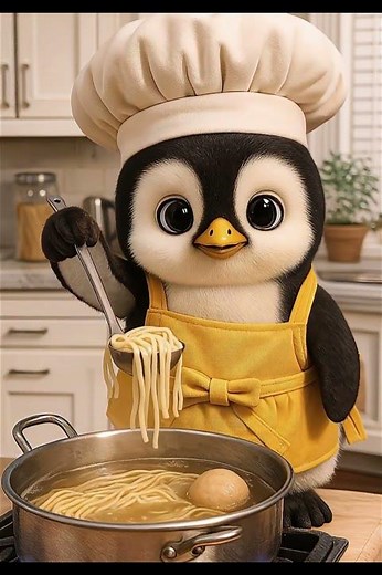 Noodle Night with a Tiny Penguin🐧🍜