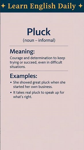 What is pluck #english #dictionary