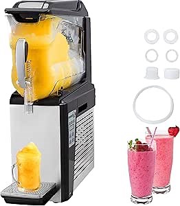 VEVOR Slushy Machine, 10L 1 Tank Slushie Machine for Home, 600W Commercial Slushy Machine, Slushy Machine for Frozen Drinks Automatic Clean, Slushy Machine for Home Supermarkets Cafes Restaurants