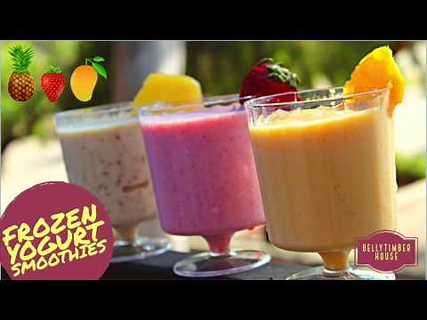 3 Frozen Yogurt Smoothies (Pineapple, Strawberry, Mango ) | Summer Splash | Quick Smoothie Recipe
