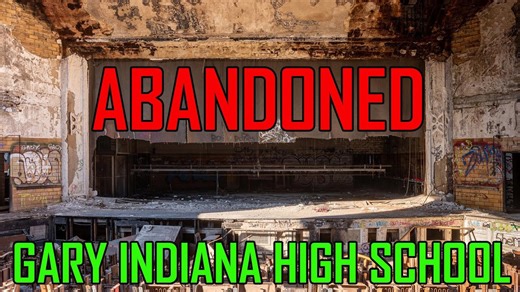 Abandoned and Torched Horace Mann High School in Gary, Indiana