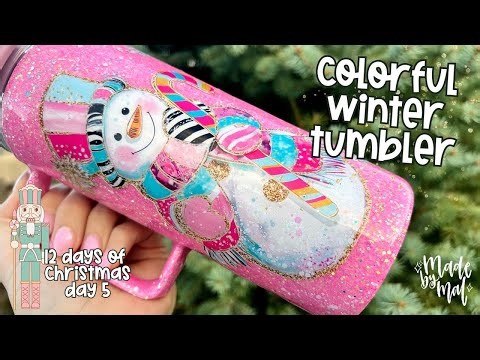 Colorful Snowman Glitter Tumbler Tutorial | 12 Days of Christmas Day 5