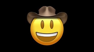Cowboy Hat Emoji Animated on a Transparent Background. 4K Loop Animation with Alpha Channel.