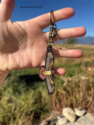 Red Tailed Hawk Wood Keychain: Gift for Bird Animal Lovers, Vet Techs, Veterinarians, Zookeepers Cute Animal Keyring Art - Etsy