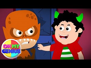 Knock Knock Trick or Treat | Halloween Songs For Kids | Spooky Nursery Rhymes with Oh My genius - Videos For Kids
