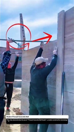 Modern Precast Concrete Wall Installation | Fast Building Construction Technology. #shorts #trending