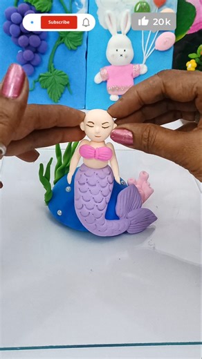 Cute Mermaid 🧜‍♀️✨ | Beautiful Clay Art | Easy Ocean Theme Craft Idea 🌊