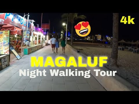 Beach Road Magaluf Night Walking Tour | Night Life In Magaluf ( Majorca ) | Spain 2022 | 4k 60fps