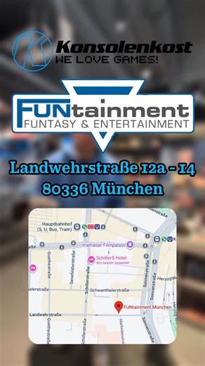 konsolenkost.de on Instagram: "Alle Münchner aufgepasst 🔥 🎮 Ihr habt Konsolen & Games von Retro bis Neu, die ihr loswerden wollt? 👀 Dann kommt morgen & Samstag zu unserem Pop-Up Ankauftag zu FUNtainment in München! 🍻 📍 Wo? FUNtainment München, Landwehrstraße 12a-14, 80336 München 🕒 Wann? Freitag, 23.01, 11-19 Uhr Samstag, 24.01, 10-18 Uhr Was bringt ihr mit? Wir freuen uns auf euch! 🙌 #konsolenkost #ankauf #retrogames #muenchen #gaming"