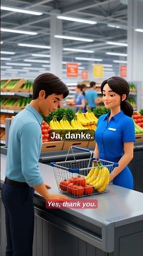 Asking for products in the supermarket: Conversation in German & English (B2)