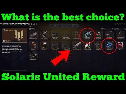 WARFRAME Offworlder Best reward choice for Solaris united?