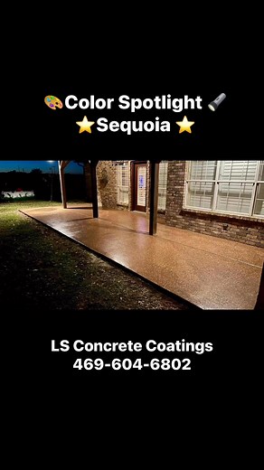 😍Color Spotlight!🤩 Sequoia is a beautiful chip choice for your outdoor concrete coating project!😎 Thank you to all our LSCC customers who chose us to come and give them a beautiful and durable concrete coating!🥰 ✅ 4X STRONGER than epoxy!💪 ✅ 100% UV stable!☀️ ✅ One Day Installation!☝️ ✅ Limited LIFETIME Warranty!😁 | LS Concrete Coatings