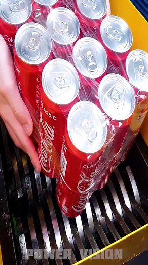 shredding coca cola box? #cocacola #shredding #crushing #experiment