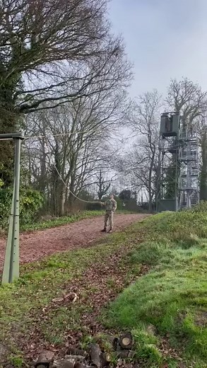 Royal Marines Death Slide at the start of the Tarzan Assault course. #military #army #navy #militaryfitness #royalmarines #marines #royalnavy #functionalfitness #crossfit #functionaltraining #commando #royalmarinescommando | Marines Training