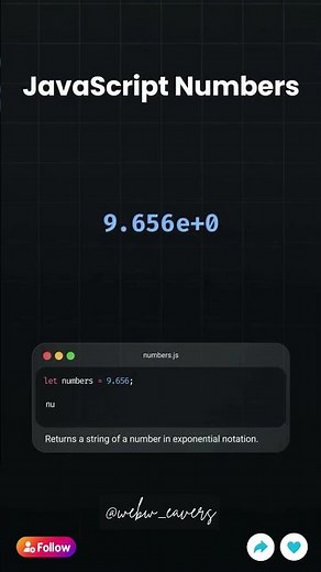 JavaScript Numbers in 30 Seconds! 🔢 Code Fast!