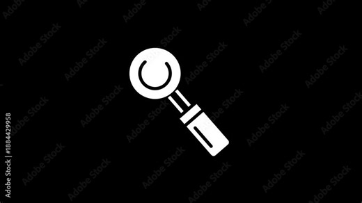 Magnifying Glass Icon Animation – Zoom Search Symbol Motion Graphic for Apps, UI, 4K Stock Video