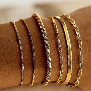 Six Arm Bracelets for Women Bohemian Fashion Vintage Cuban Chain. - Etsy Canada