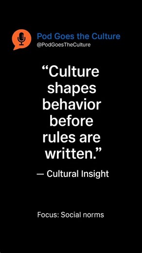 Pod Goes the Culture Podcast on Instagram: "Before laws are written, culture whispers the rules. Social norms aren’t enforced—they’re inherited. 🎙️ At Pod Goes the Culture, we decode the silent scripts that shape our world. #CulturalInsight #SocialNorms #PodGoesTheCulture #CultureIsTheMap"