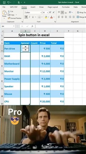 How to create spin button in Excel #excelshorts #excel #excel #exceltips #tricks