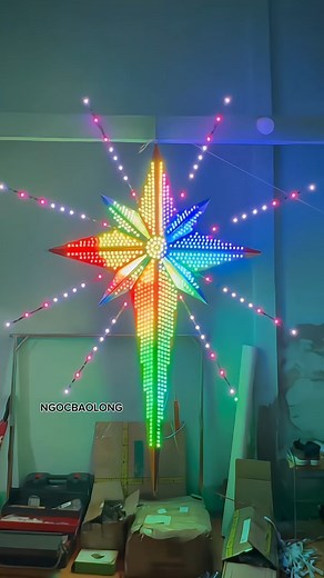Ngôi sao 8 cánh trang trí noel đẹp lung linh