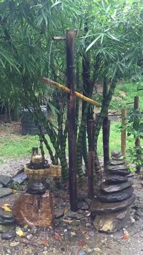 Bamboo Forest Fountain: A Serene Natural Oasis