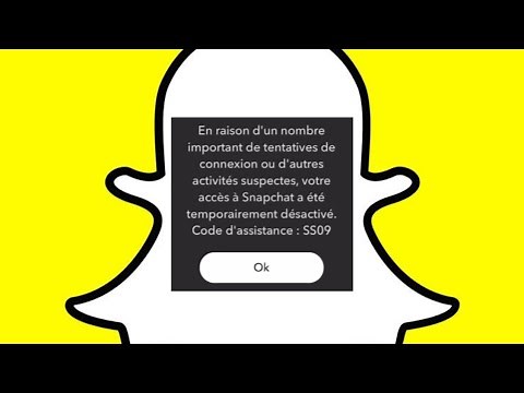 Problème de création de compte Snapchat Code d’assistance : SS09