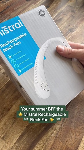 Stay Cool Anywhere with the Mistral Rechargeable Neck Fan