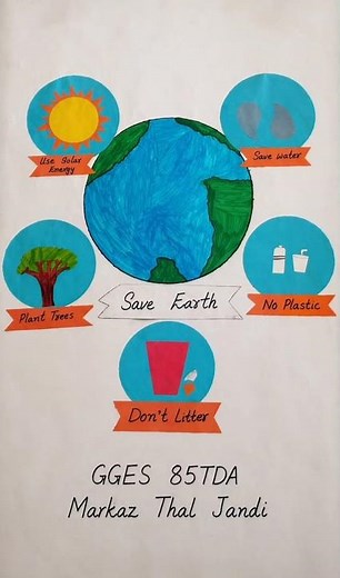 World Earth Day Poster 🌍 | Student Creativity | Save Earth Message#worldearthday #saveearth #school
