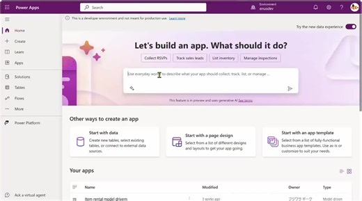Power Apps のVisual table designer がパブリックプレビュー！自然言語やエクセル、SharePointリストなどから複数テーブルを視覚的にデザインすることができ、それをそのままアプリにできます！その使い勝手を伝えるために約1分間の動画を作成しました🎥先日Build… | Hiromichi Fujiwara