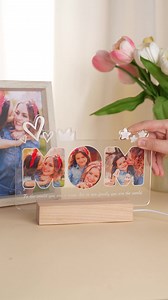 【Personalized Photos Collage Mom LED Night Light】 ✨Surprise Mom or Grandma with a personalized LED night light featuring a photos collage. Includes wood base and 7 light modes. Perfect Mother's Day gift. | Callie Gifts