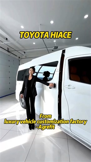 Luxury conversion for #toyotahiace ,7-seat layout, full partitionwith lift-up TV. #luxurycars